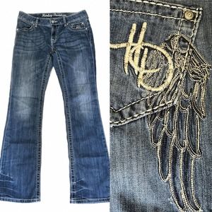 Harley Davidson Jeans Bootcut Denim Angel Wing Women's 6